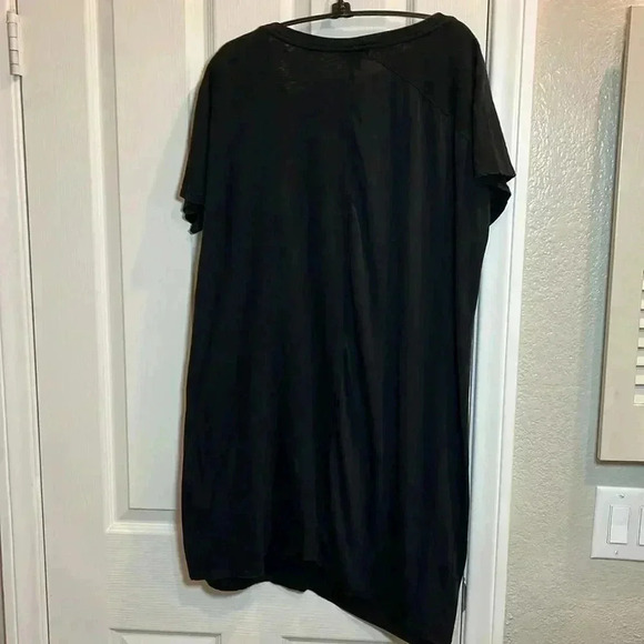 EUC Sundance Lagenlook Black Shirt Dress Shift Asymmetrical Linen Cotton Blend L - Picture 4 of 9